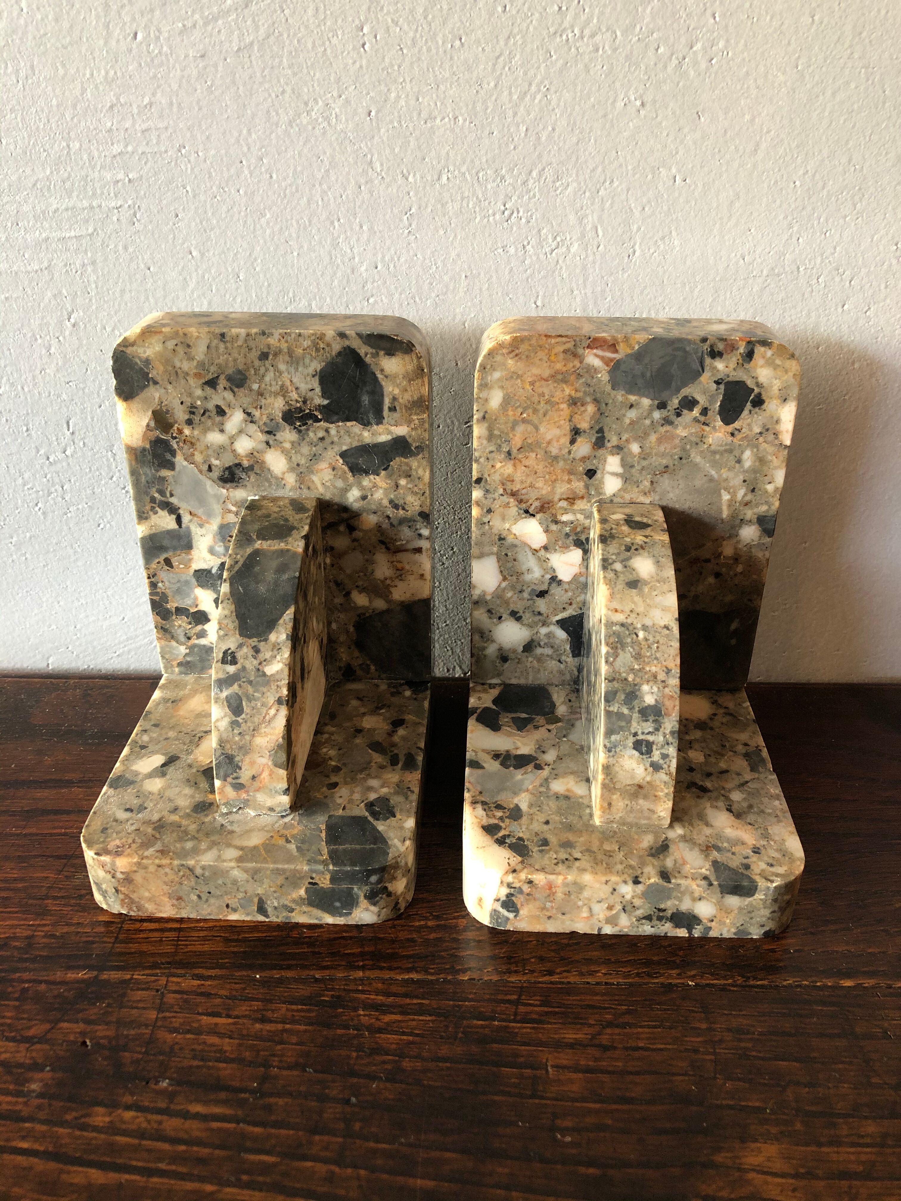 Old marble bookends