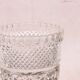 Elegant cut crystal vase in transparent Art Deco style.