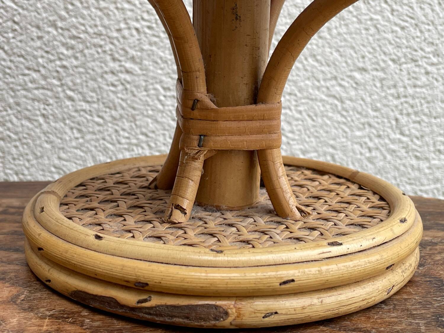 Pair of Italian rattan lamps
