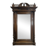 Large Renaissance-style mirror in solid walnut