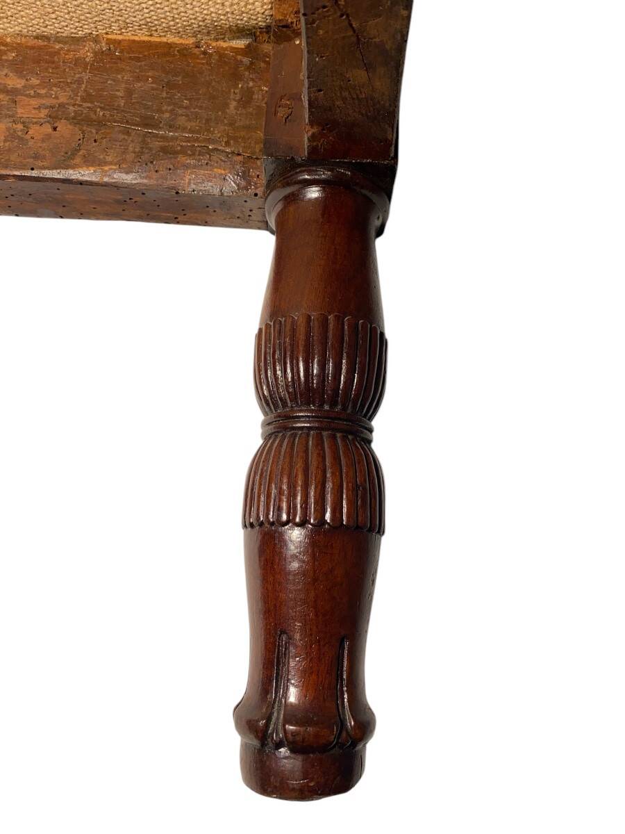 Mahogany bergère chair, stamped, Empire period