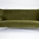 Vintage 1960s olive green velvet sofa – fully restored