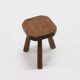Artisan Stained Pine Stool France 1950s