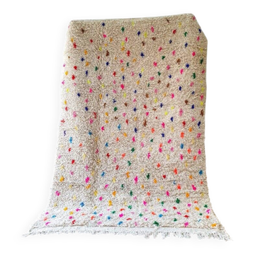 Grand tapis berbère en laine naturelle tissé main traditionnelle 2/3 m