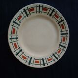Plat rond  en faïence de Badonviller modèle Quiberon  diam 28 cm