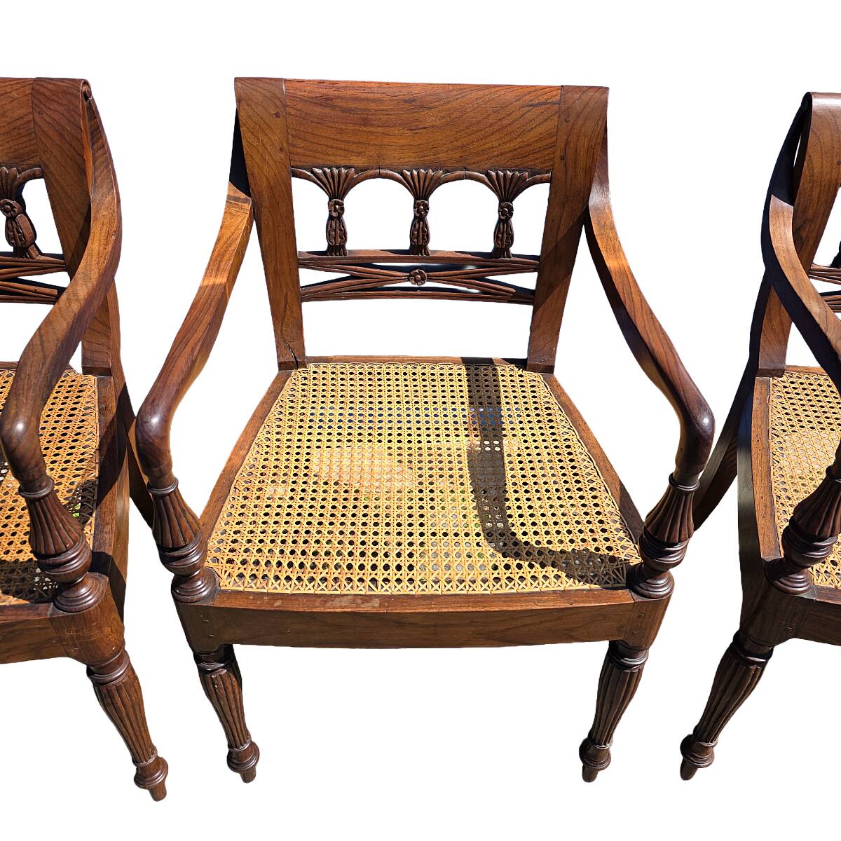 Antique Dutch East Indies Colonial Armchairs, around 1900