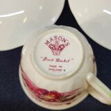 4 Mason's Fruit Basket Coffee Cups and Saucers Made In England