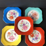 5 antique cookie plates or dessert