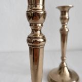 Bougeoirs chandeliers anciens balustre en laiton cuivre