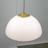 Italian Space Age Pendant in Brass and Acrylic Glass, 1970s