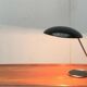 Metal table lamp model 6761 from the mid-century German period by Christian Dell for Kaiser Leuchten, 1960s.