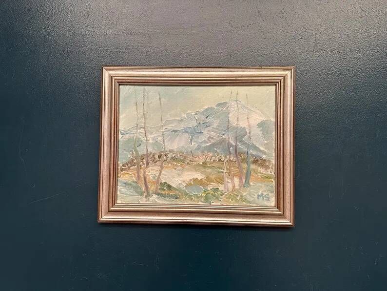 Original Swedish Oil Painting - "Nature Scene" by Maja Sjöberg - Signed - Vintage and Framed - 35.5 × 43.5 cm (14" × 17.1")