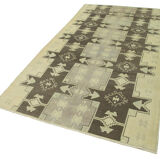 1960s handmade antique oriental beige rug 147 cm x 275 cm