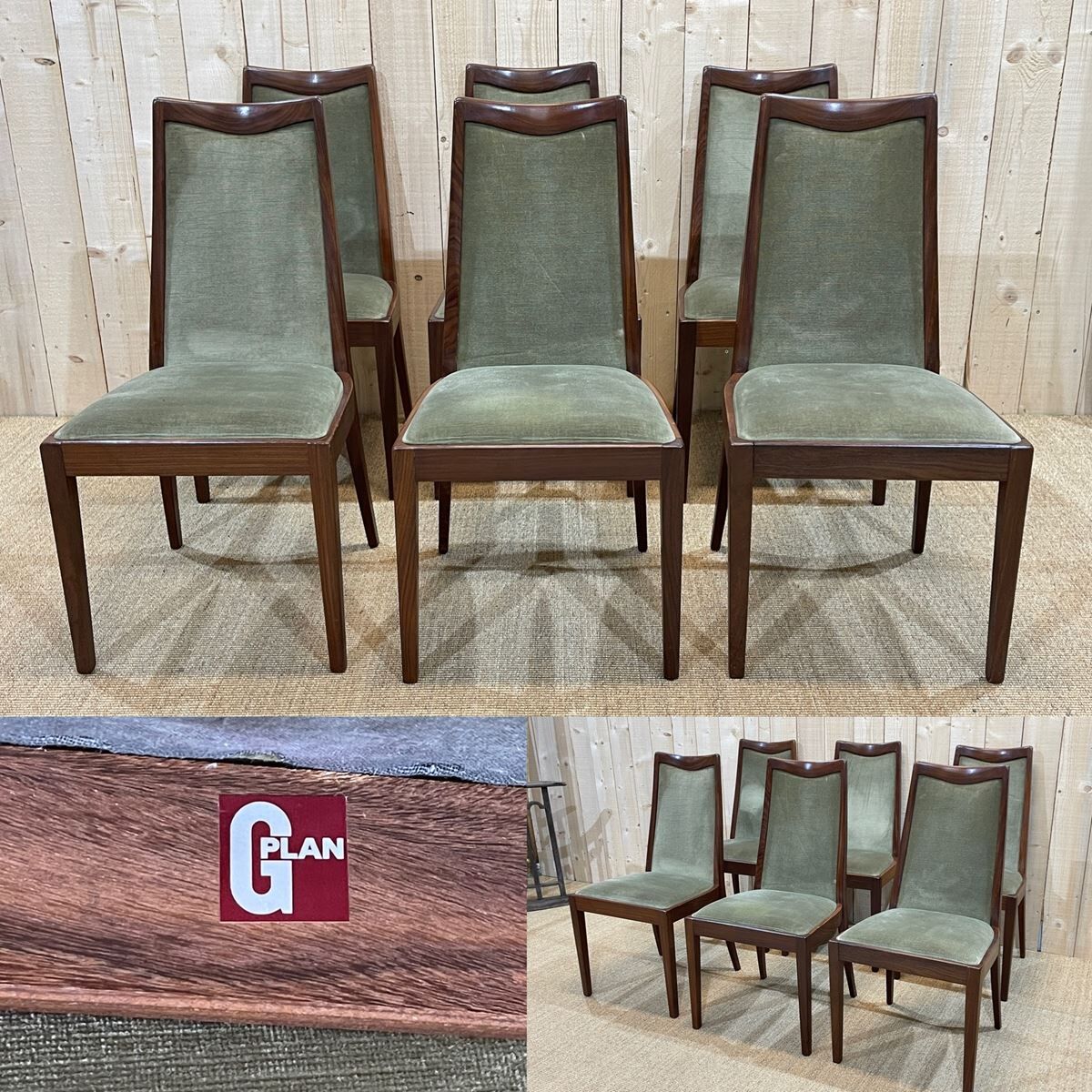 Suite of 6 teak chairs from the brand G-Plan