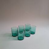 Set of 6 green glasses
