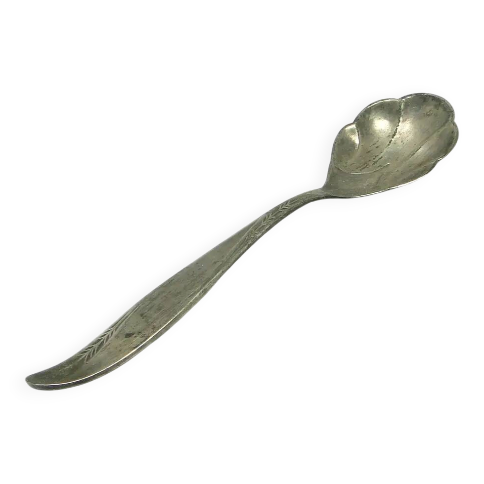 Sugar spoon, modernism, silver-plated brass, HEFRA, Poland, 1960s.