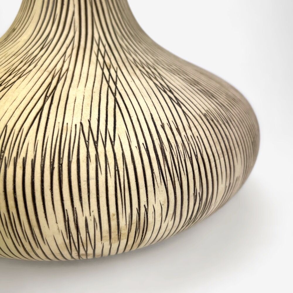 Striated ceramic vase design 1950