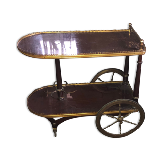 Brass and wood rolling table