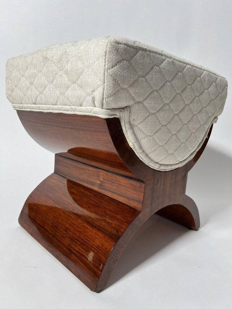 Art Deco Stool in Rosewood Veneer, France, 1930s