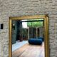 Antique mirror gilded with gold leaf 149cm mercury glass