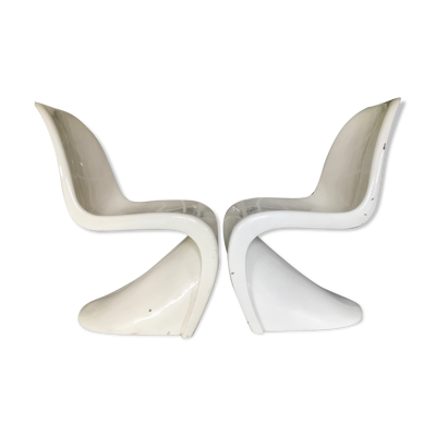 Paire de chaises S de Verner Panton en fibre de verre, série 1, 1967