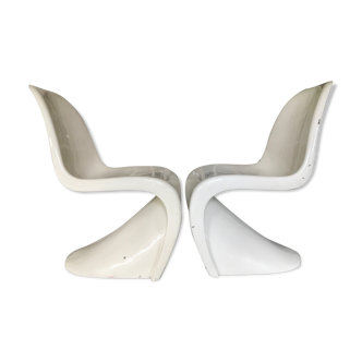 Paire de chaises S de Verner Panton en fibre de verre, série 1, 1967