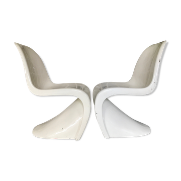 Pair of Verner Panton S chairs in fiberglass, Series 1, 1967