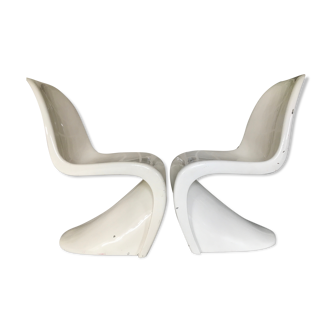 Pair of S chairs by Verner Panton in fiberglass, series 1, 1967