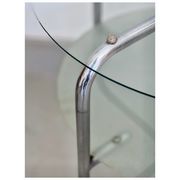 Table d'appoint en métal chrome et verre