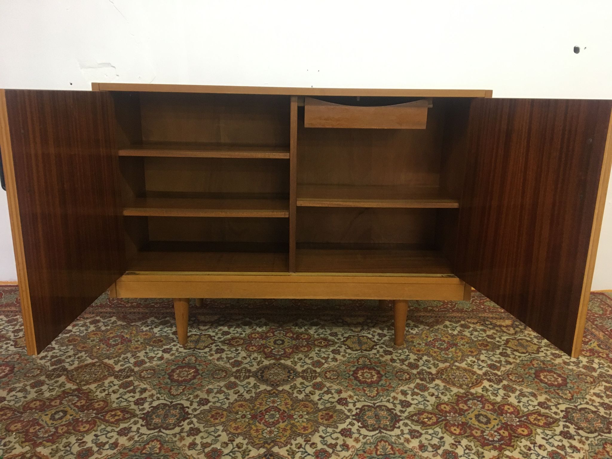 Light wood and rosewood buffet 60s