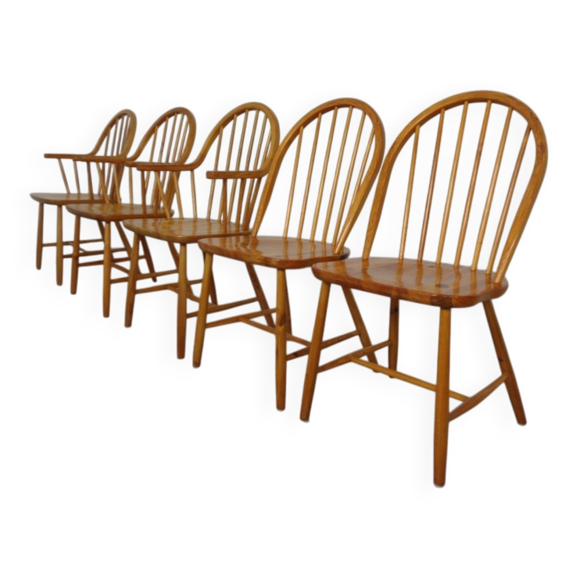 Pine Chairs by Erik Ole Jørgensen, Set of 5
