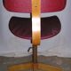 Chaise de bureau réglable en hauteur, bois et skai, style scandinave des années 60