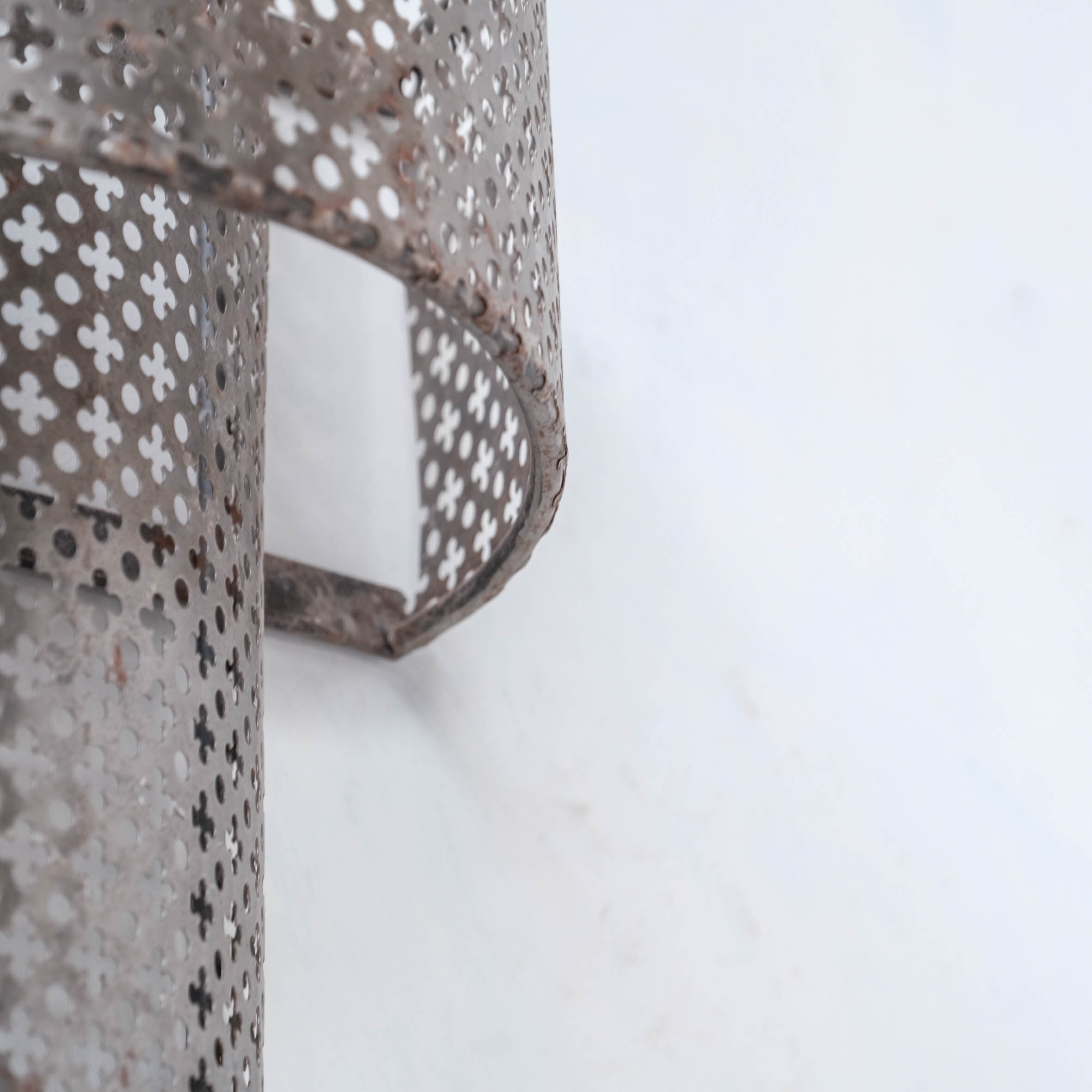 Pair of Mid-Century Perforated Metal Wall Sconce Lights