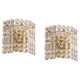 pair of crystal wall lights by Kinkeldey, Germany, 1970s.