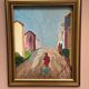 Original Swedish Oil on Panel – “Street Scene” by U. Ekshard – Signed – Dated 1971 – Vintage & Framed