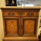 Lady bonheur du day secretary cabinet oak with marquetry and mother-of-pearl