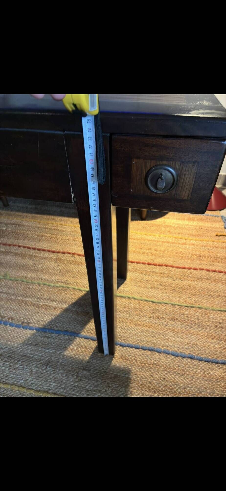 Console table / Display cabinet in exotic wood and glass – Colonial Style
