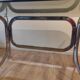 Vintage glass and chrome table