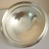 Antique trophy-shaped sugar bowl, silver-plated metal and glass verrine