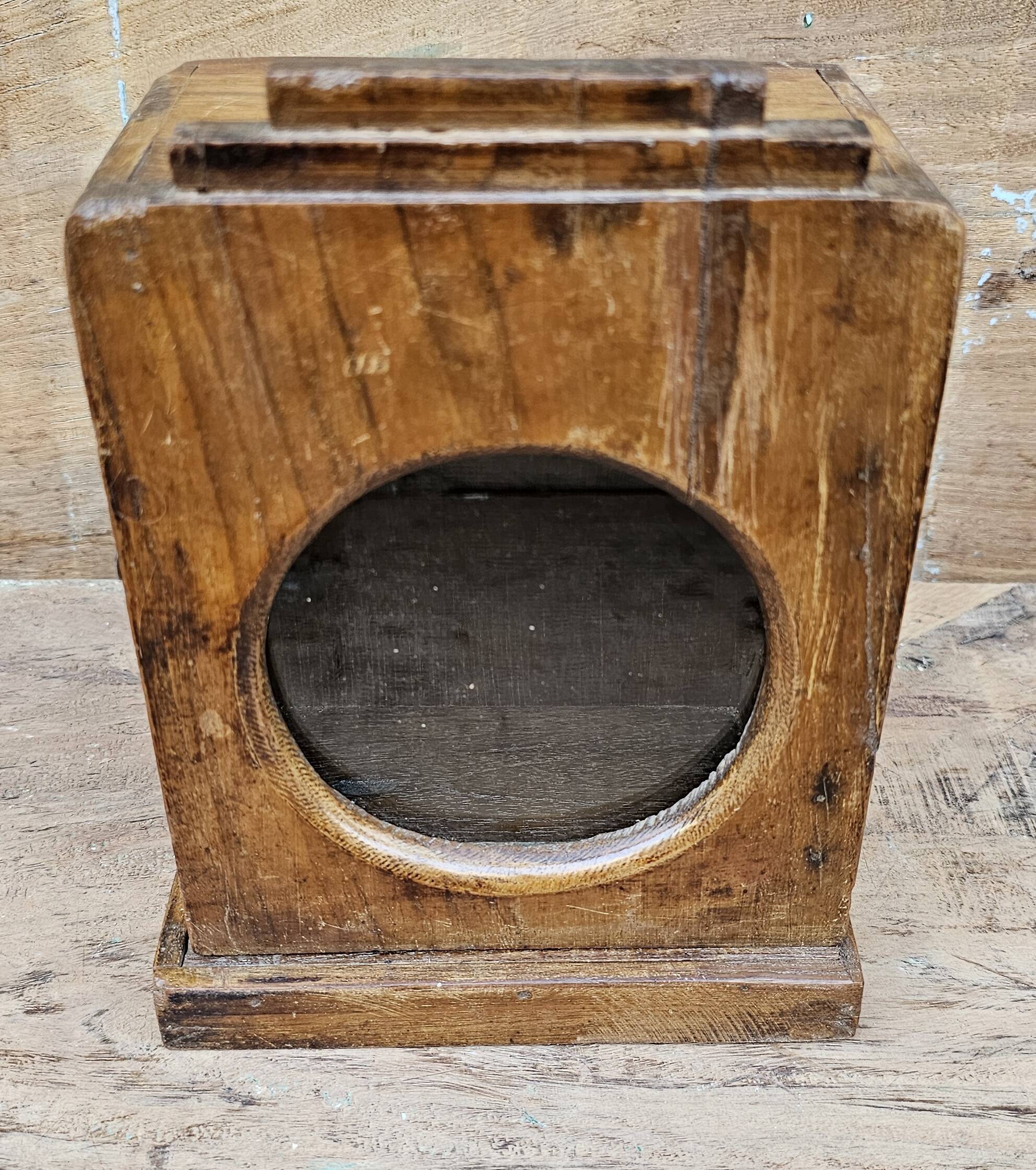 Art Deco teak wall display case