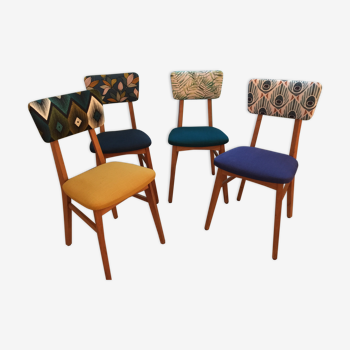 Suite of 4 refurbished Bauman chairs