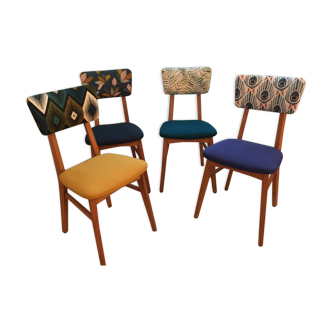 Suite of 4 refurbished Bauman chairs