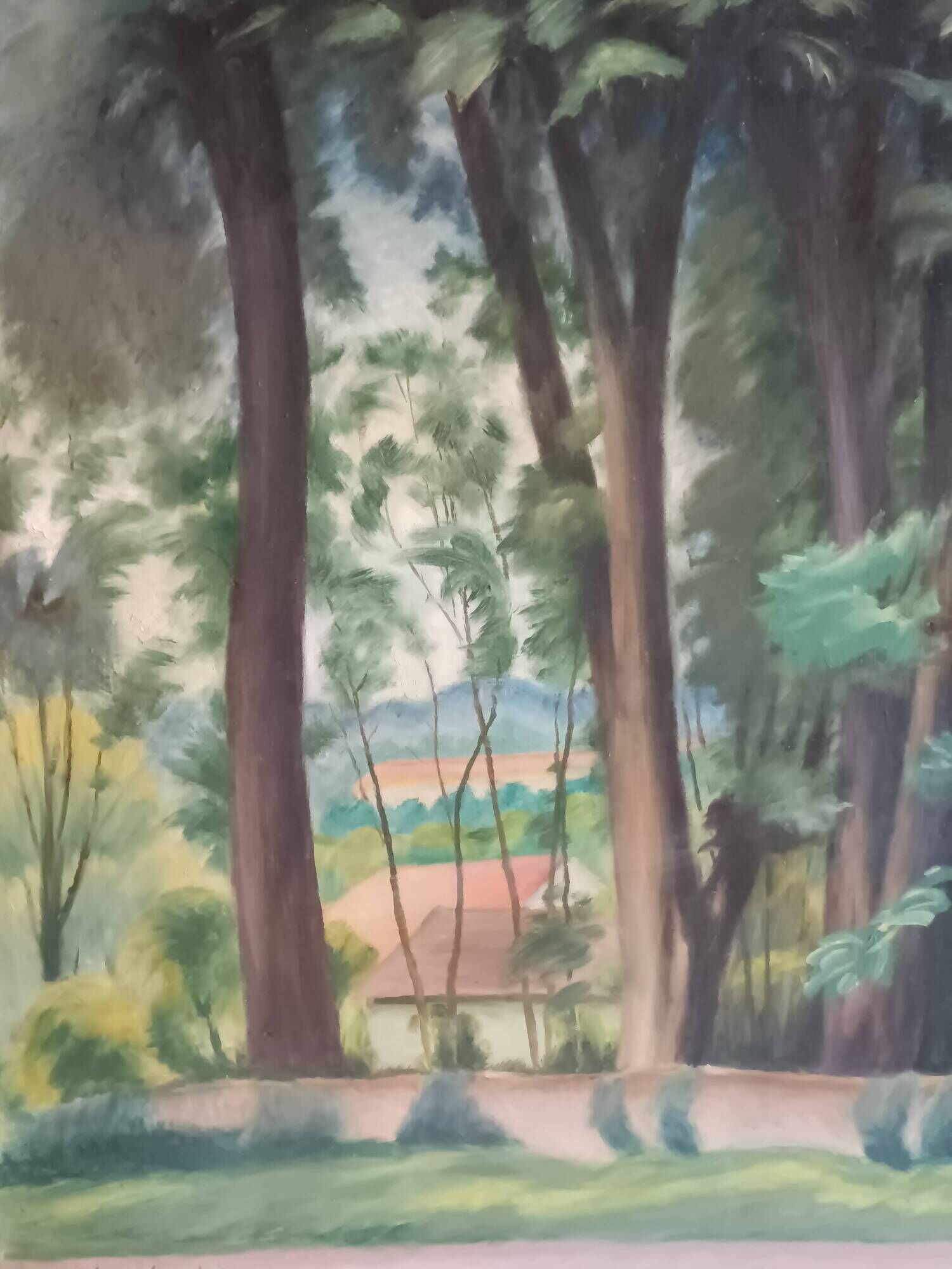 Henri Vergé-Sarrat (1880-1966) – Oil on canvas "Noisy-le-Grand – The Park"
