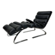 COR Sinus Black Leather Lounge Chair with Ottoman