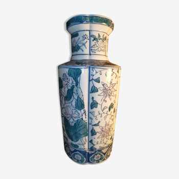 Chinese vase bird and water lily