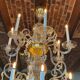 Liège lustre in blown glass, two levels of light arms, 18th century.