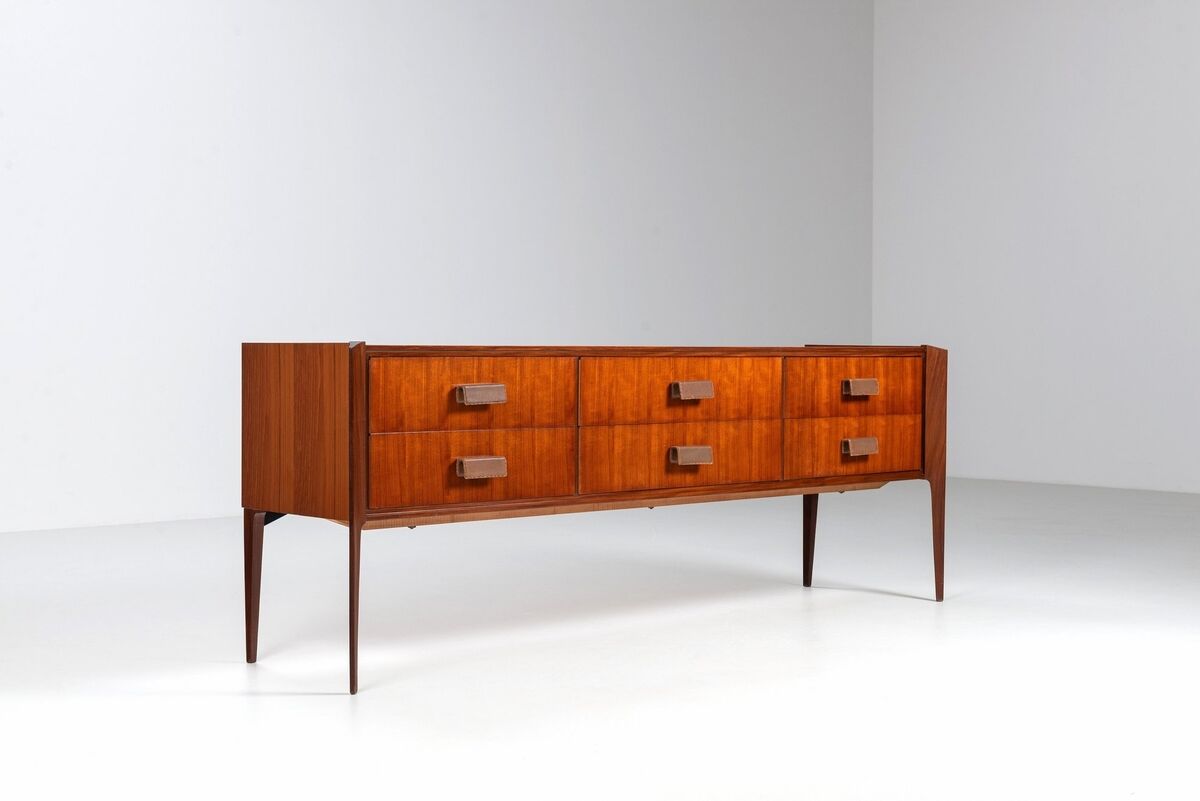 Italian sideboard or chest of drawers in teak Italy 1960