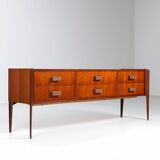 Italian sideboard or chest of drawers in teak Italy 1960