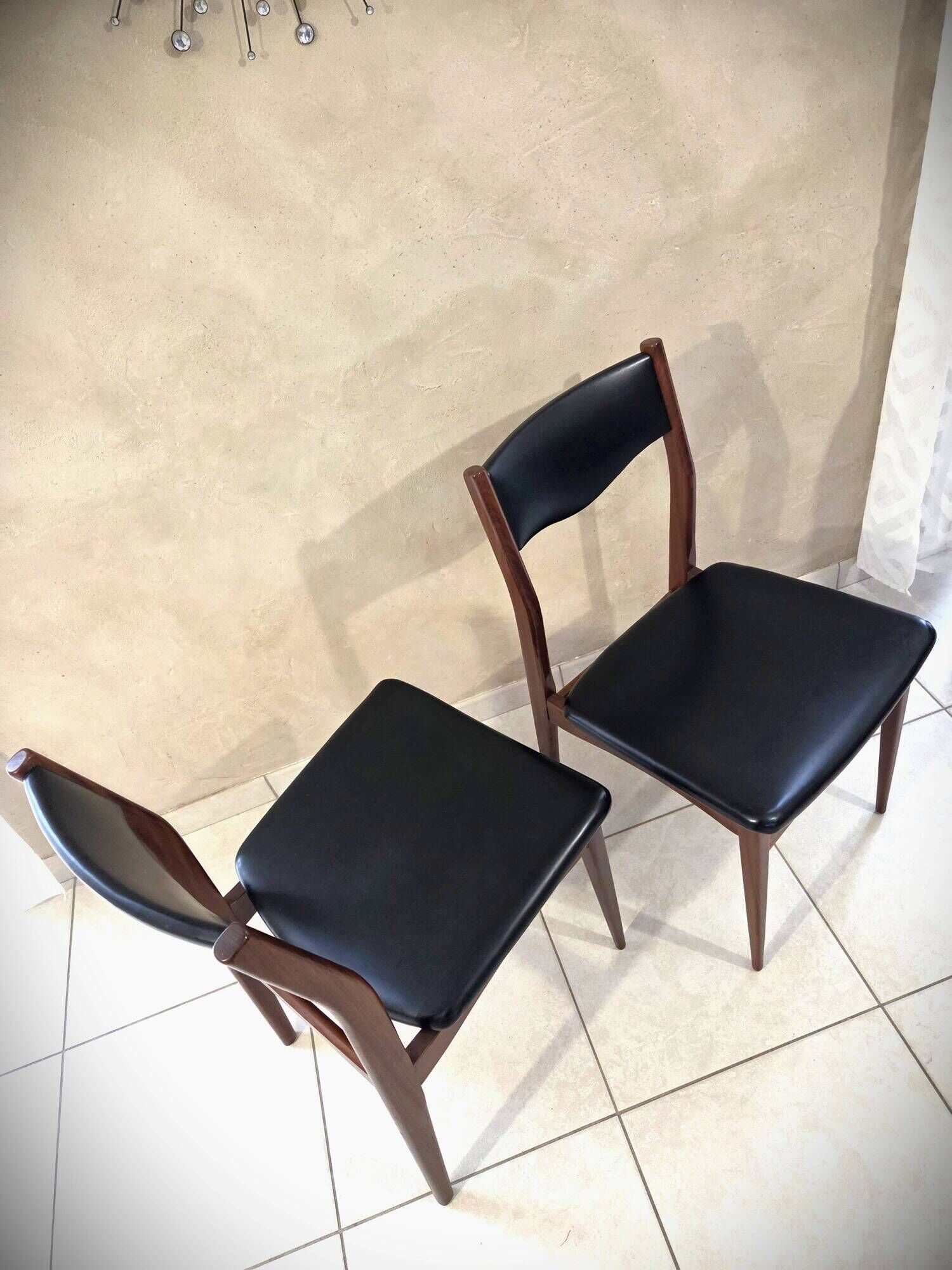 Lot de 6 chaises en teck style scandinave mid-century