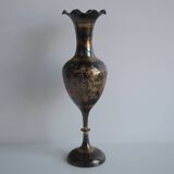Vintage Metal, Brass Vase, India, handmade, 1960's.